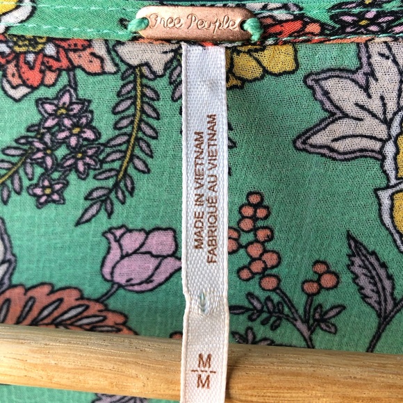 Free People Earth Green Elegant Floral Long Sleeve Dress.Size Medium Maxi Combo - Picture 6 of 15